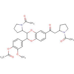 Pyrrolidine,1-acetyl-2-[3-[4-(acetyloxy)-3-methoxyphenyl]-7-[(1-acetyl-2-pyrrolidinyl)acetyl]-2,3-dihydro-1,4-benzodioxin-2-yl]-