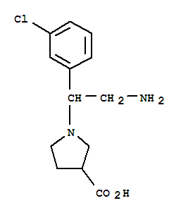 1-[2-AMINO-1-(3-CHLORO-PHENYL)-ETHYL]-PYRROLIDINE-3-CARBOXYLIC ACID molecular structure