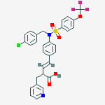 3-Pyridinepropanoic acid, a-[(1E)-2-[4-[[(4-chlorophenyl)methyl][[4-(trifluoromethoxy)phenyl]sulfonyl]amino]phenyl]ethenyl]- molecular structure