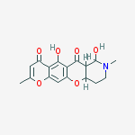 5,7-dihydroxy-2,8-dimethyl-6a,7,8,9,10,10a-hexahydro-4H,6H-pyrano[3',2':6,7]chromeno[3,2-c]pyridine-4,6-dione molecular structure