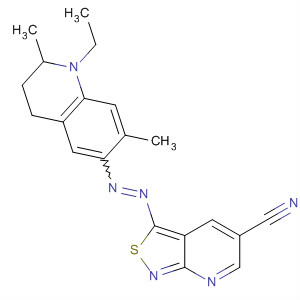 Isothiazolo[3,4-b]pyridine-5-carbonitrile,3-[(1-ethyl-1,2,3,4-tetrahydro-2,7-dimethyl-6-quinolinyl)azo]- molecular structure