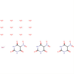 2,4,6(1H,3H,5H)-Pyrimidinetrione, 5-nitro-, samarium(3+) salt (3:1),dodecahydrate molecular structure