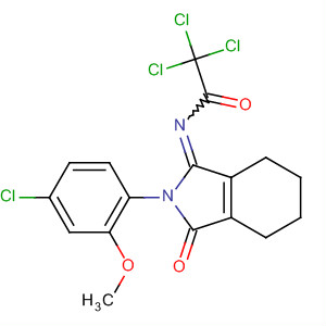 Acetamide,2,2,2-trichloro-N-[2-(4-chloro-2-methoxyphenyl)-2,3,4,5,6,7-hexahydro-3-oxo-1H-isoindol-1-ylidene]- molecular structure