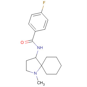 Benzamide, 4-fluoro-N-(1-methyl-1-azaspiro[4.5]dec-4-yl)- molecular structure