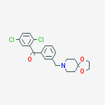 2,5-DICHLORO-3-[8-(1,4-DIOXA-8-AZASPIRO[4.5]DECYL)METHYL]BENZOPHENONE molecular structure