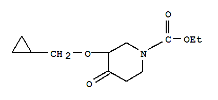 1-Piperidinecarboxylic  acid,  3-(cyclopropylmethoxy)-4-oxo-,  ethyl  ester molecular structure