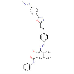 2-Naphthalenecarboxamide,4-[[4-[2-[5-(4-diazenylphenyl)-1,3,4-oxadiazol-2-yl]ethenyl]phenyl]azo]-3-hydroxy-N-phenyl- molecular structure