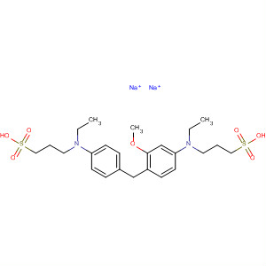 1-Propanesulfonic acid,3-[ethyl[4-[[4-[ethyl(3-sulfopropyl)amino]-2-methoxyphenyl]methyl]phenyl]amino]-, disodium salt molecular structure