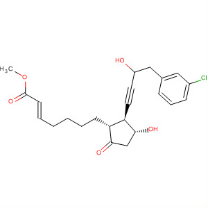 2-Heptenoic acid,7-[(1R,2S,3R)-2-[4-(3-chlorophenyl)-3-hydroxy-1-butyn-1-yl]-3-hydroxy-5-oxocyclopentyl]-, methyl ester, (2E)- molecular structure