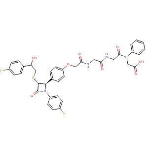Glycine,N-[2-[4-[(2R,3R)-1-(4-fluorophenyl)-3-[[2-(4-fluorophenyl)-2-hydroxyethyl]thio]-4-oxo-2-azetidinyl]phenoxy]acetyl]glycylglycyl-N-phenyl- molecular structure