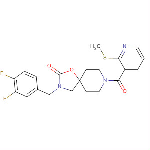1-Oxa-3,8-diazaspiro[4.5]decan-2-one,3-[(3,4-difluorophenyl)methyl]-8-[[2-(methylthio)-3-pyridinyl]carbonyl]- molecular structure