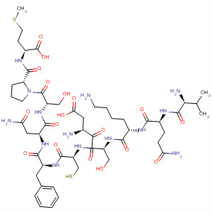 L-Methionine,L-valyl-L-glutaminyl-L-lysyl-L-a-aspartyl-L-seryl-L-cysteinyl-L-phenylalanyl-L-asparaginyl-L-seryl-L-prolyl- molecular structure