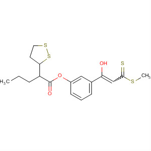 1,2-Dithiolane-3-pentanoic acid,3-[1-hydroxy-3-(methylthio)-3-thioxo-1-propen-1-yl]phenyl ester molecular structure