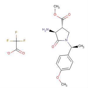 3-Pyrrolidinecarboxylic acid,4-amino-1-[(1S)-1-(4-methoxyphenyl)ethyl]-5-oxo-, methyl ester,(3R,4S)-, 2,2,2-trifluoroacetate (1:1) molecular structure