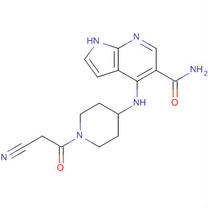 1H-Pyrrolo[2,3-b]pyridine-5-carboxamide,4-[[1-(2-cyanoacetyl)-4-piperidinyl]amino]- molecular structure