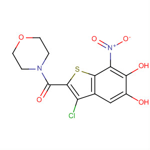 Methanone,(3-chloro-5,6-dihydroxy-7-nitrobenzo[b]thien-2-yl)-4-morpholinyl- molecular structure