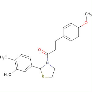 1-Propanone,1-[2-(3,4-dimethylphenyl)-3-thiazolidinyl]-3-(4-methoxyphenyl)- molecular structure