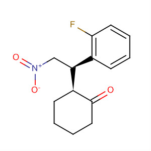 Cyclohexanone, 2-[(1R)-1-(2-fluorophenyl)-2-nitroethyl]-, (2S)- molecular structure