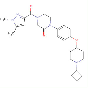 2-Piperazinone,1-[4-[(1-cyclobutyl-4-piperidinyl)oxy]phenyl]-4-[(1,5-dimethyl-1H-pyrazol-3-yl)carbonyl]-