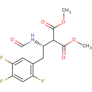 Propanedioic acid,2-[(1S)-1-(formylamino)-2-(2,4,5-trifluorophenyl)ethyl]-, 1,3-dimethylester molecular structure