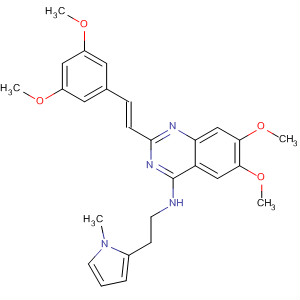 4-Quinazolinamine,2-[(1E)-2-(3,5-dimethoxyphenyl)ethenyl]-6,7-dimethoxy-N-[2-(1-methyl-1H-pyrrol-2-yl)ethyl]- molecular structure