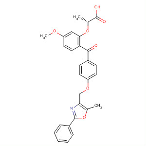 Propanoic acid,2-[5-methoxy-2-[4-[(5-methyl-2-phenyl-4-oxazolyl)methoxy]benzoyl]phenoxy]-, (2R)-