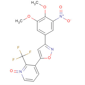 Pyridine,3-[3-(3,4-dimethoxy-5-nitrophenyl)-5-isoxazolyl]-2-(trifluoromethyl)-,1-oxide molecular structure