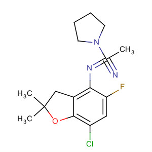 1-Pyrrolidineacetonitrile,a-[(7-chloro-5-fluoro-2,3-dihydro-2,2-dimethyl-4-benzofuranyl)imino]- molecular structure