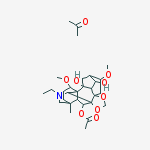 14-ethyl-2,4-dihydroxy-6,19-dimethoxy-16-methyl-9,11-dioxa-14-azaheptacyclo[10.7.2.1~2,5~.0~1,13~.0~3,8~.0~8,12~.0~16,20~]docos-21-yl acetate - propan-2-one (1:1)  molecular structure
