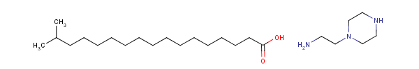 isooctadecanoic acid, compound with piperazine-1-ethylamine (1:1) molecular structure
