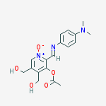 3-(acetyloxy)-2-[(E)-{[4-(dimethylamino)phenyl]imino}methyl]-4,5-bis(hydroxymethyl)-1-oxo-1,2-dihydropyridinium molecular structure
