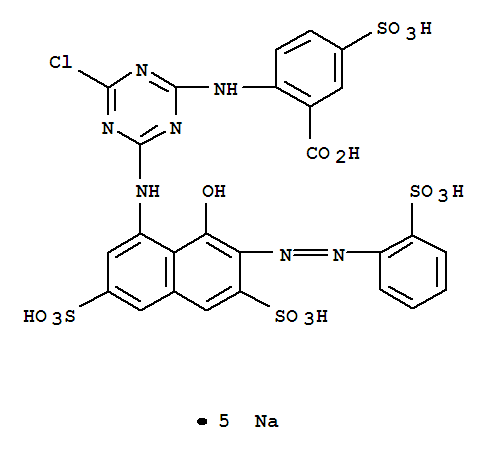 pentasodium 2-[[4-chloro-6-[[8-hydroxy-3,6-disulphonato-7-[(2-sulphonatophenyl)azo]-1-naphthyl]amino]-1,3,5-triazin-2-yl]amino]-5-sulphonatobenzoate