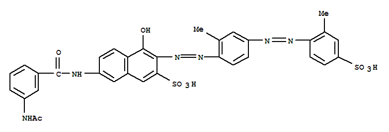 7-[[3-(acetylamino)benzoyl]amino]-4-hydroxy-3-[[2-methyl-4-[(2-methyl-4-sulphophenyl)azo]phenyl]azo]naphthalene-2-sulphonic acid molecular structure