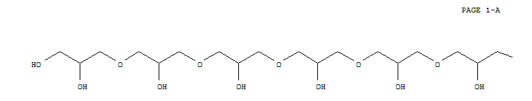 2,6,10,14,18,22,26,30,31-nonahydroxy-4,8,12,16,20,24,28-heptaoxahentriacontyl oleate molecular structure