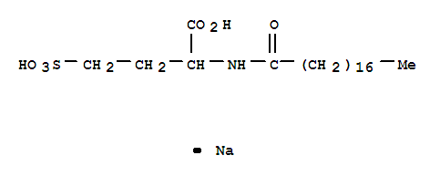 sodium hydrogen 2-[(1-oxooctadecyl)amino]-4-sulphonatobutyrate molecular structure