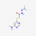 2-{[6-(dimethylamino)pyrimidin-4-yl]sulfanyl}-N'-(propan-2-ylidene)acetohydrazide molecular structure