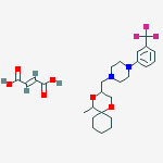 (e)-but-2-enedioic Acid;1-[(5-methyl-1,4-dioxaspiro[5.5]undecan-3-yl)methyl]-4-[3-(trifluoromethyl)phenyl]piperazine molecular structure